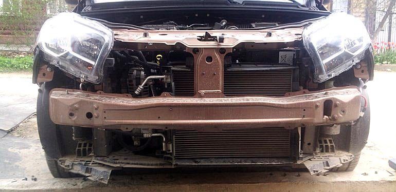 Защита радиатора или установка сетки в решетку бампера Lada XRAY